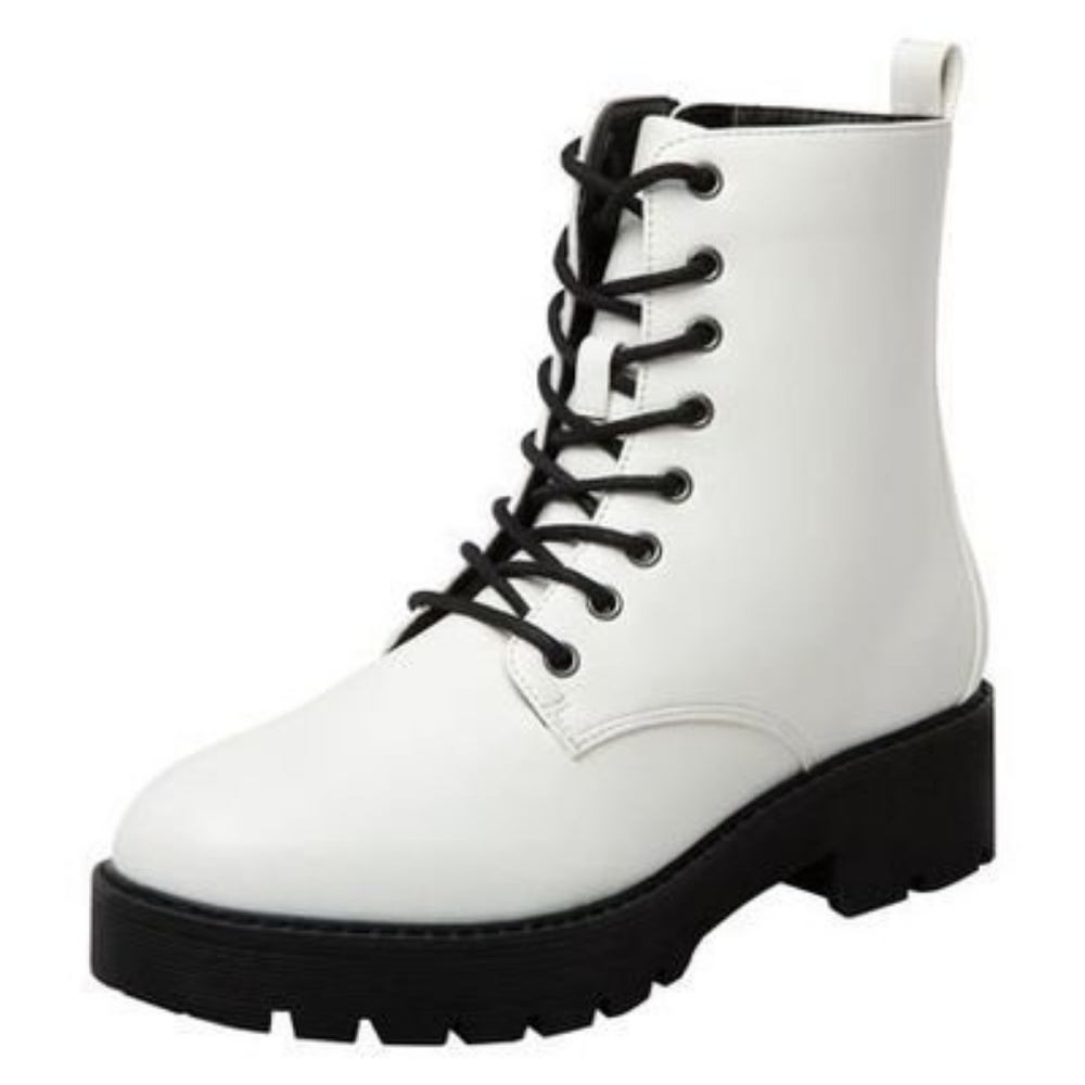Brash White Combat Boots 8.5 Payless